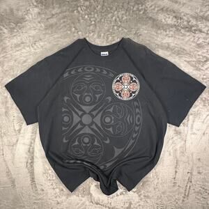 Deadstock 2010 Vancouver Four Host First Nations Olympic Black Graphic Tshirt XL